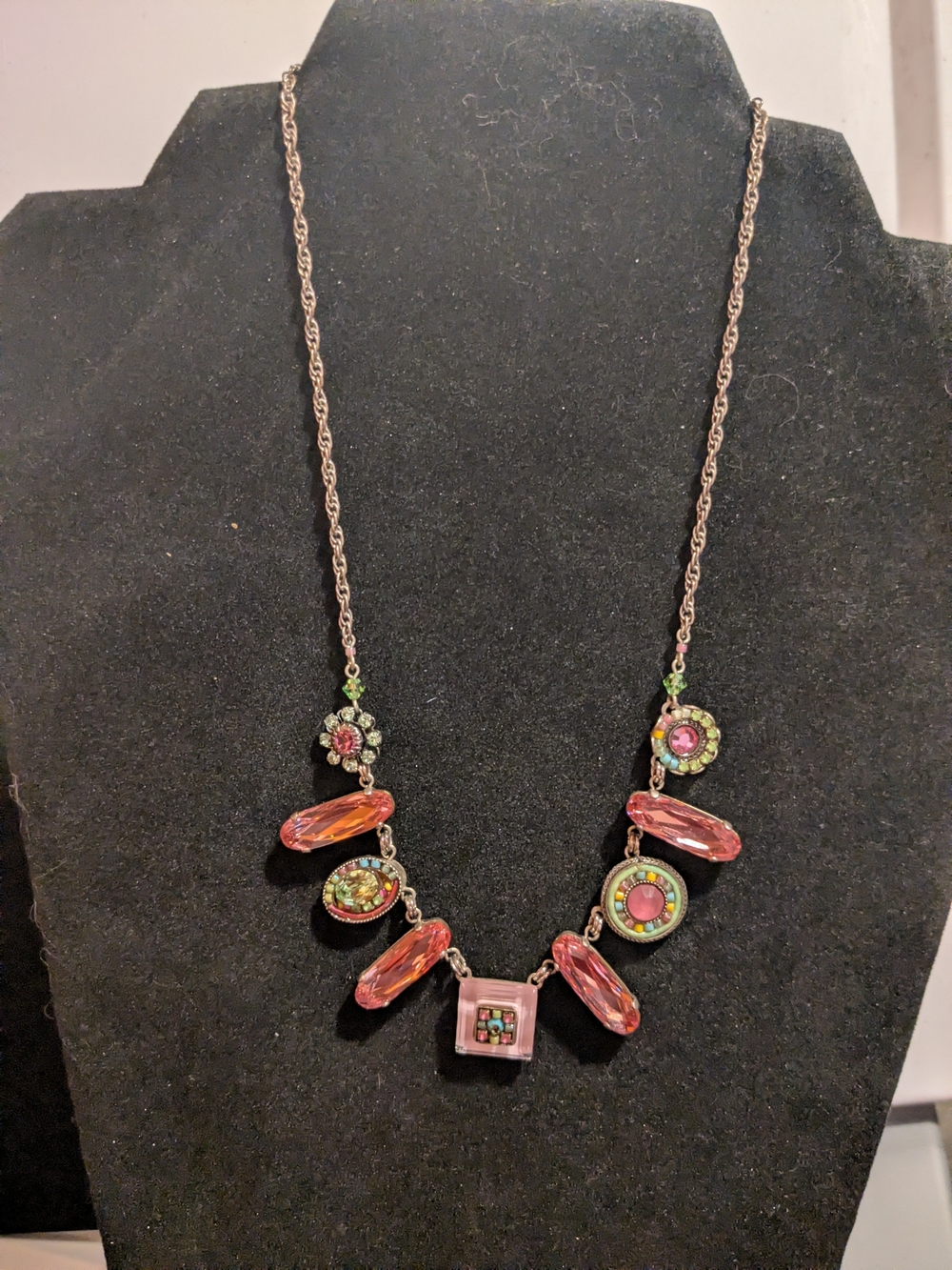FIREFLY "DOLCE VITA" Pink Multi-Stone Pendant Necklace with Colorful Accents